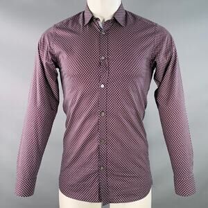 TED BAKER Size XS Wowee Navy Red Abstract Floral Cotton Long Sleeve Shirt